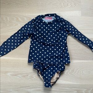 Crewcuts Kids Rashguard Set in Navy with White Dots